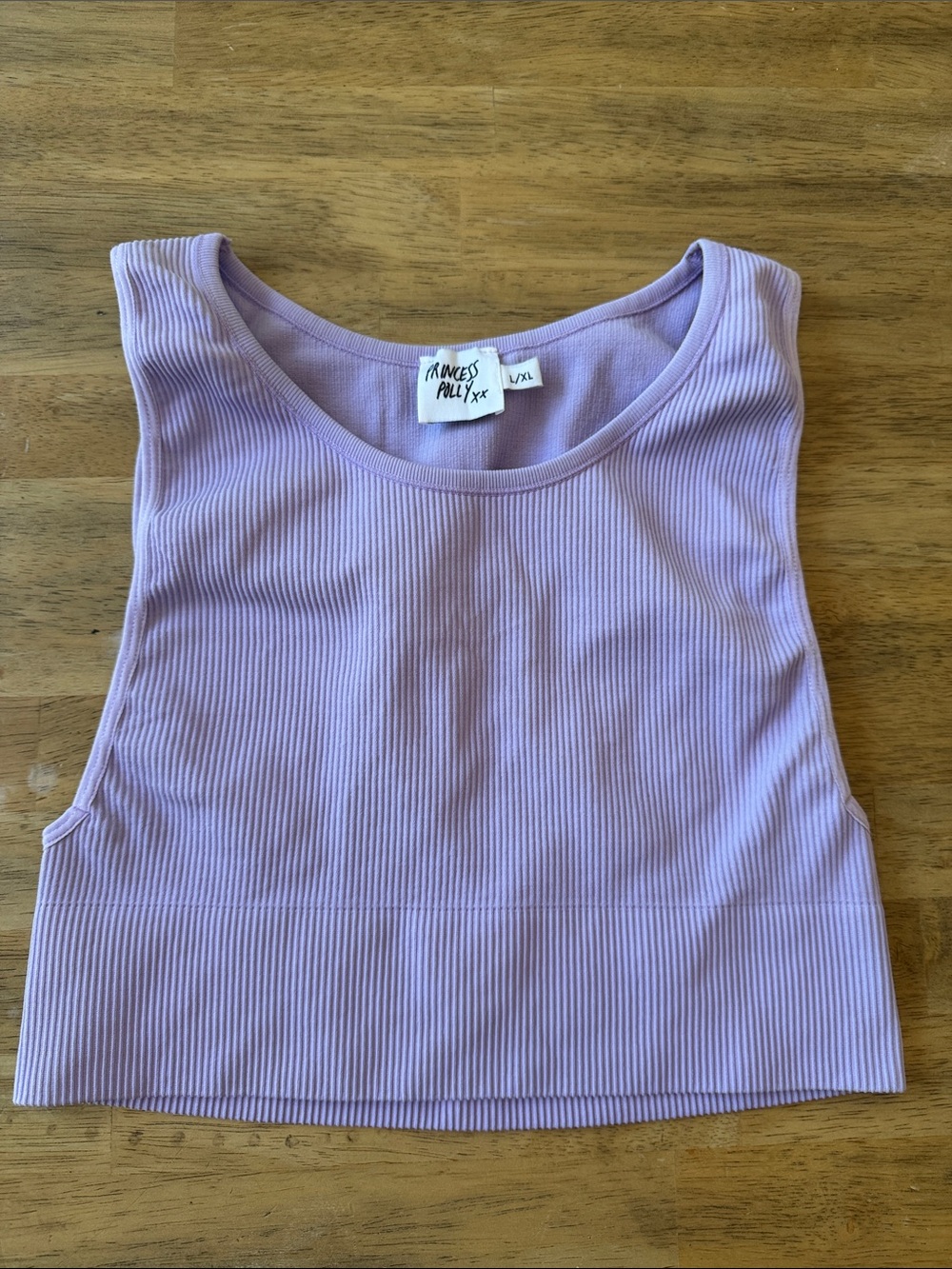 Princess Polly Lilac Ribbed Crop Tank Top